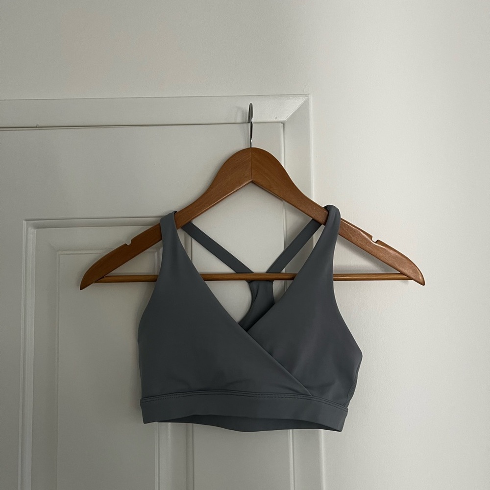 Charcoal Cross-Back Sports Bra